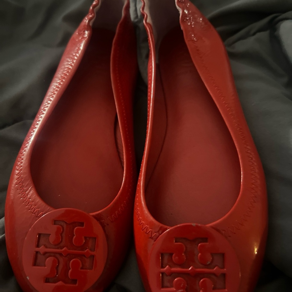 Tory Burch Glossy Red Flats
